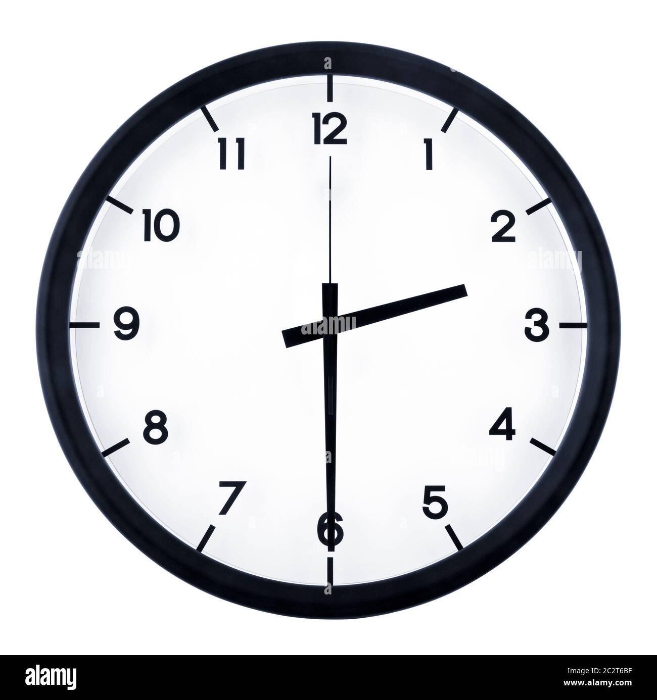 Classic analog clock pointing at 8 o'clock, isolated on white