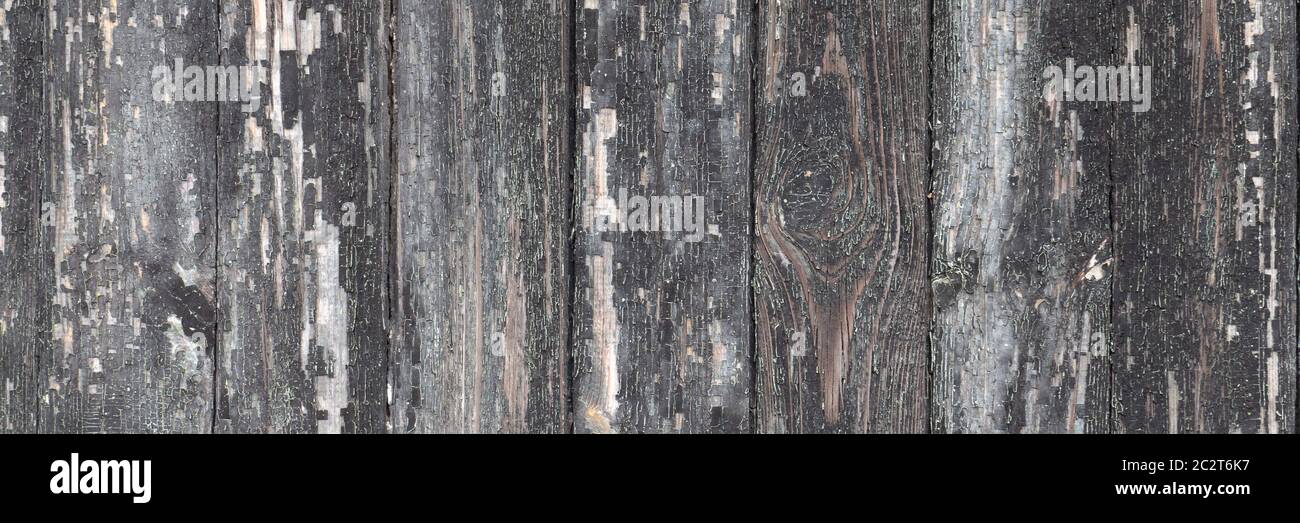 Panorama gray old wooden wall template Stock Photo