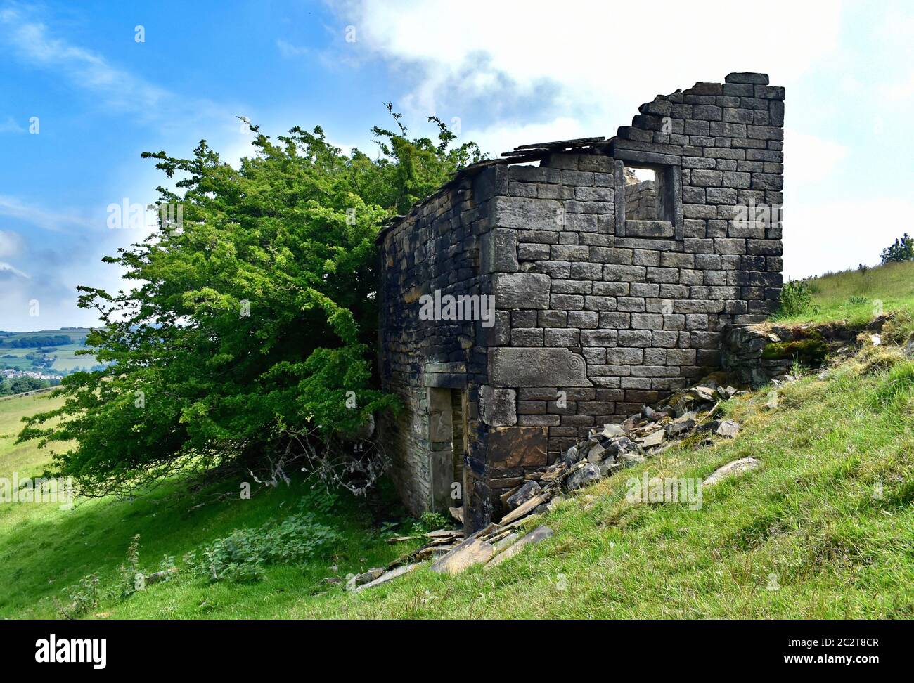 Disused and abandoned old farm building. Stock Photo