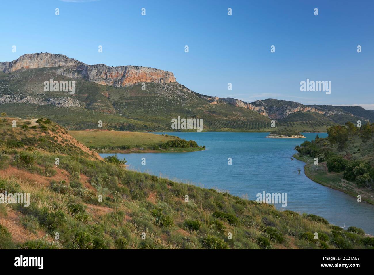 head of the Guadalhorce reservoir, Malaga. Spain Stock Photo