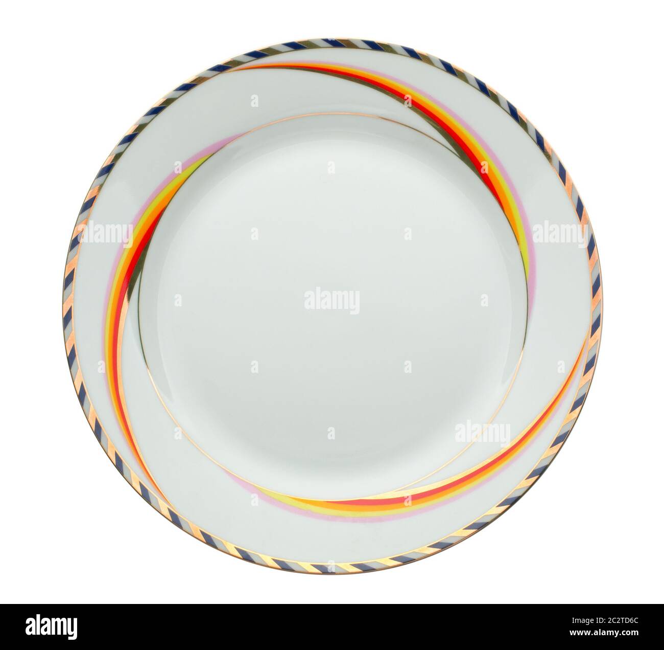 Empty dinner plate isolated on white Stock Photo Alamy