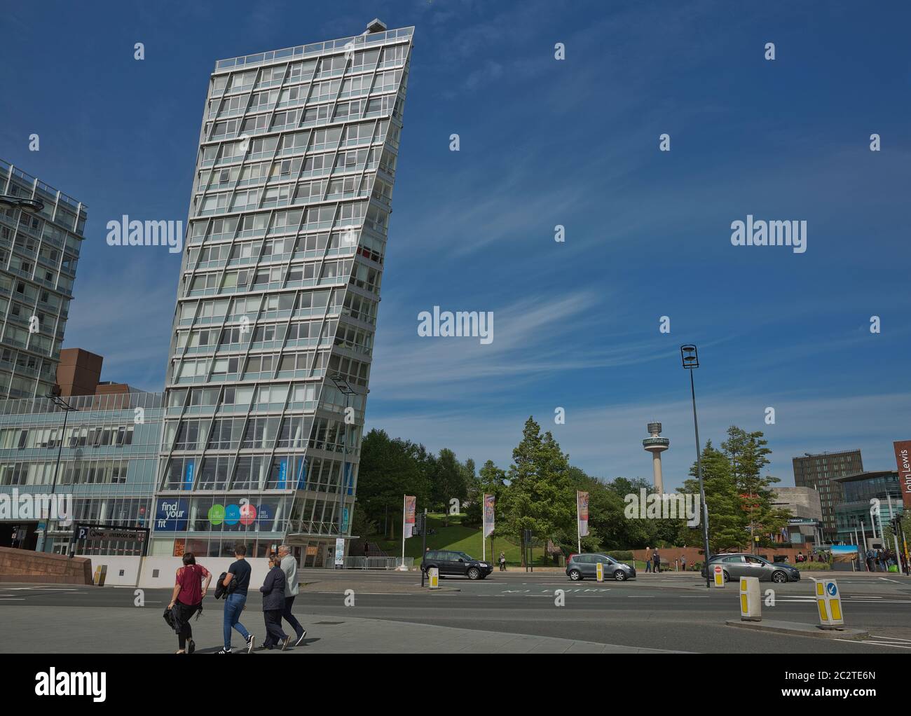 Modern architecture at the Strand street in Liverpool city, England Stock Photo