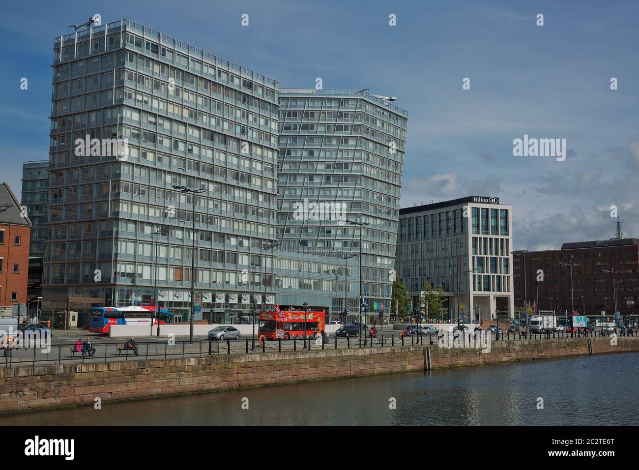 Modern architecture at the Strand street in Liverpool city, England Stock Photo