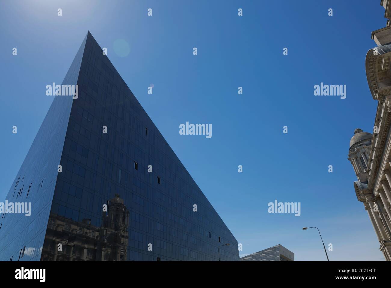Modern building of Museum of Liverpool and Open Eye Gallery in