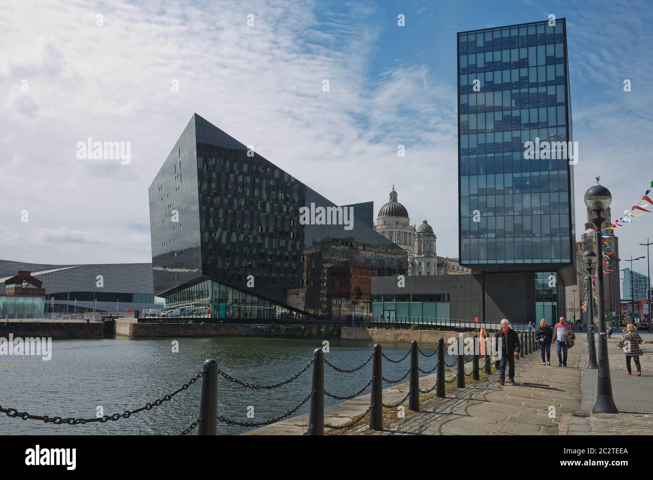 Modern building of Museum of Liverpool and Open Eye Gallery in