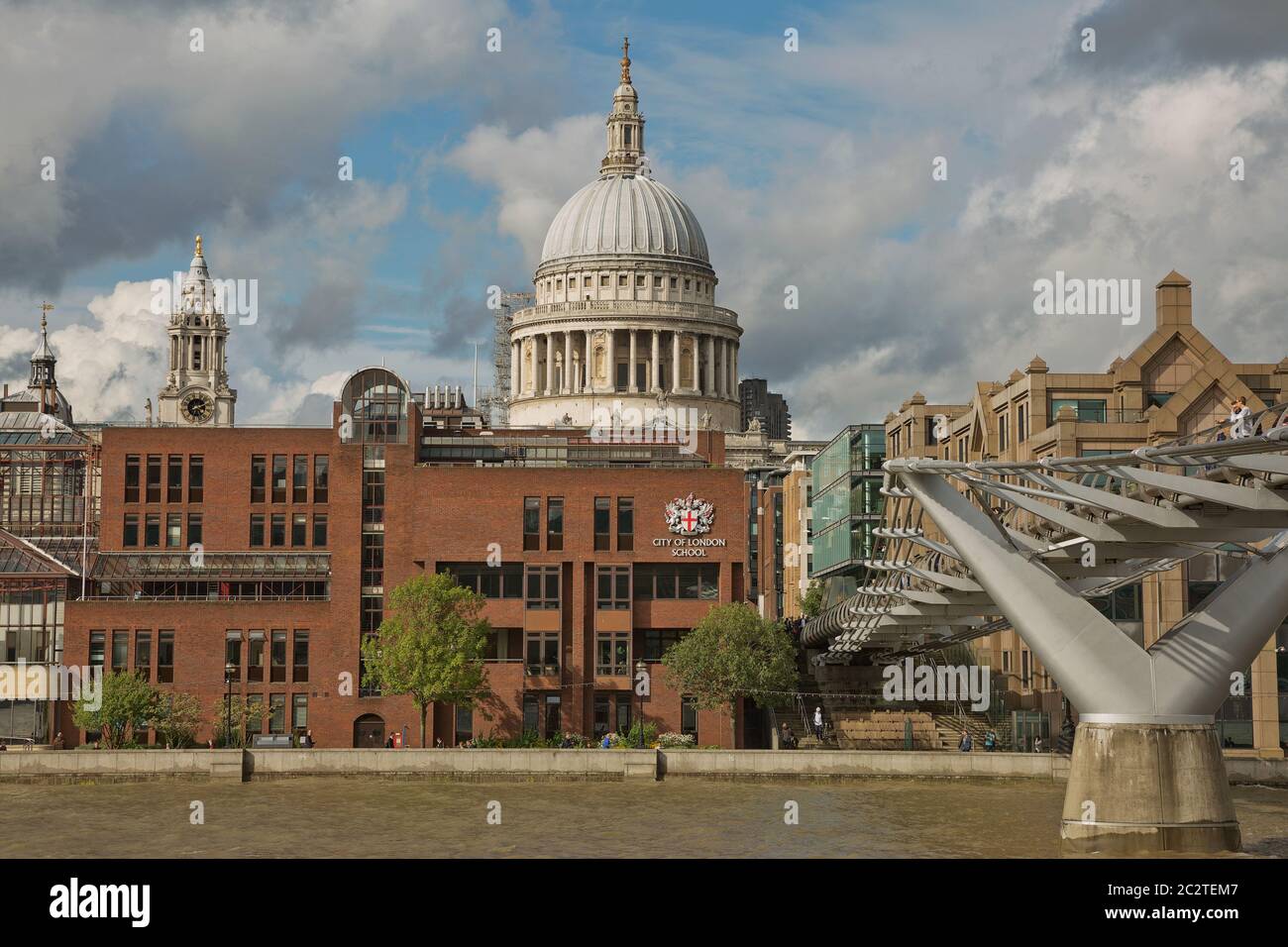 St Pauls Cathedral and the Millennium Bridge in London, United Kingdom ...