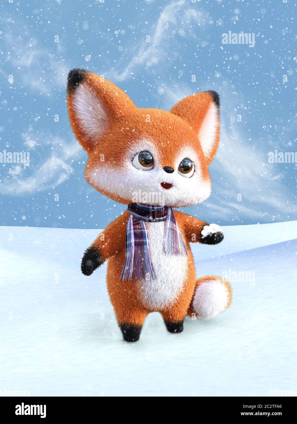3D rendering of an adorable cute happy furry cartoon fox standing with snow in its hand and looking at the snow in the air. Snowy background Stock Photo - Alamy 3D rendering of an adorable cute happy furry cartoon fox standing with snow in its hand and looking at the snow in the air. Snowy background Stock Photo - Alamy