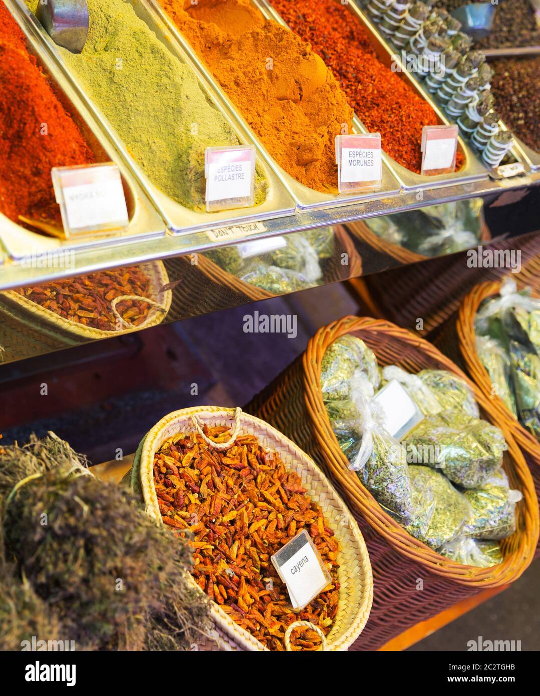 Colorful spices in Spanish local market Stock Photo Alamy