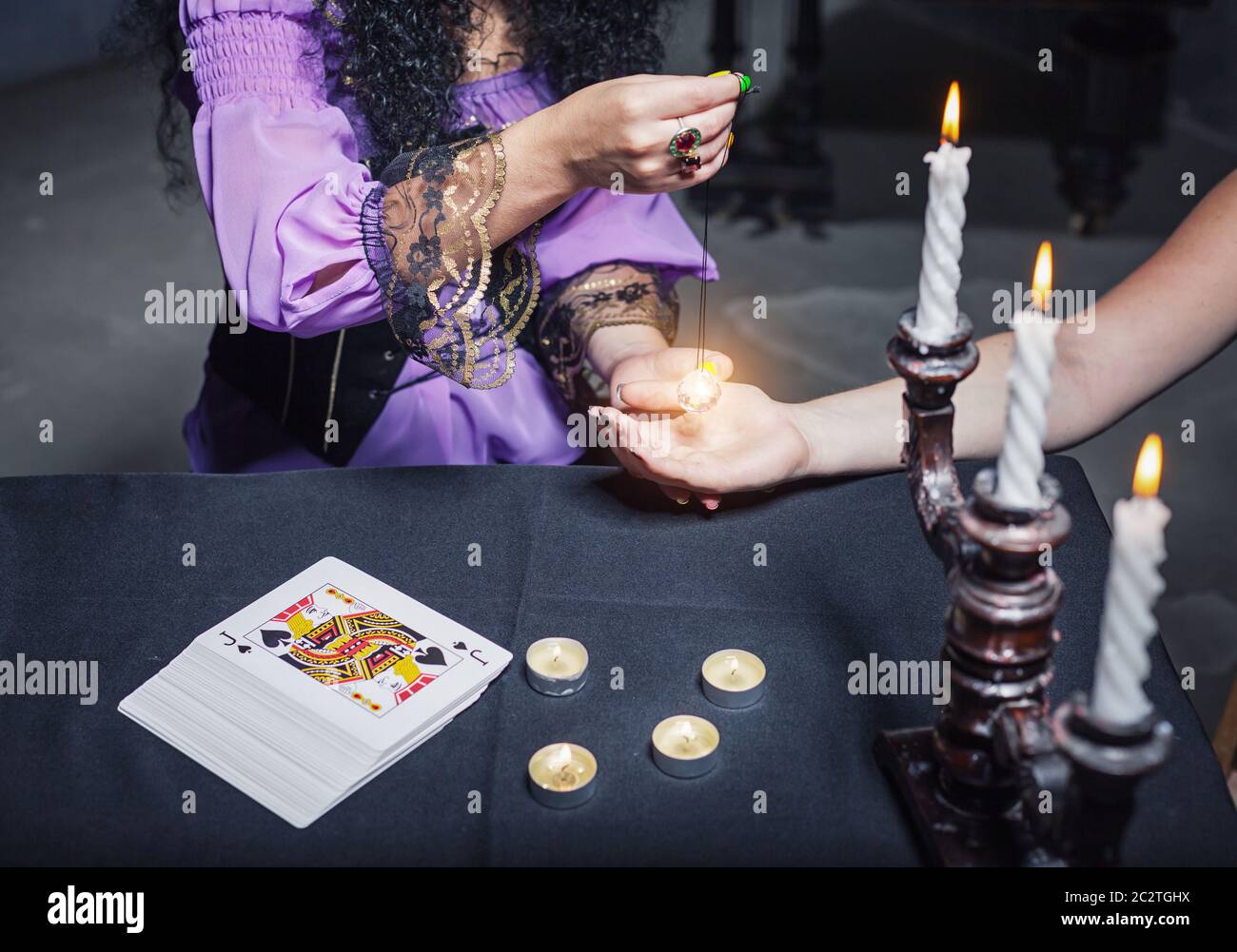 Somebody Using Magic Female fortune teller using crystal hi-res stock photography and images ...