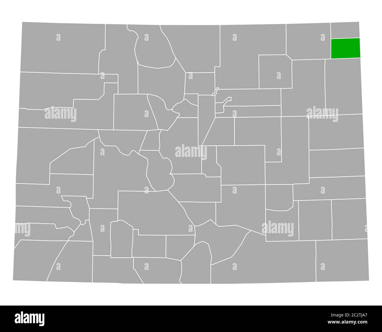 Map of Phillips in Colorado Stock Photo Alamy