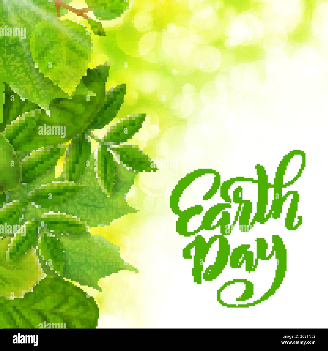 Earth day. Template for poster with handdrawn lettering. Vector ...