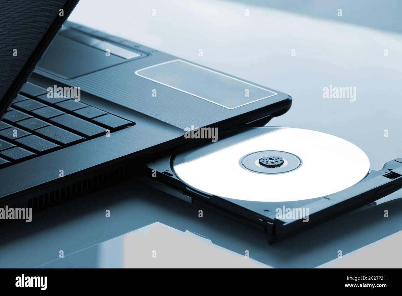 Laptop with open CD DVD drive Stock Photo Alamy