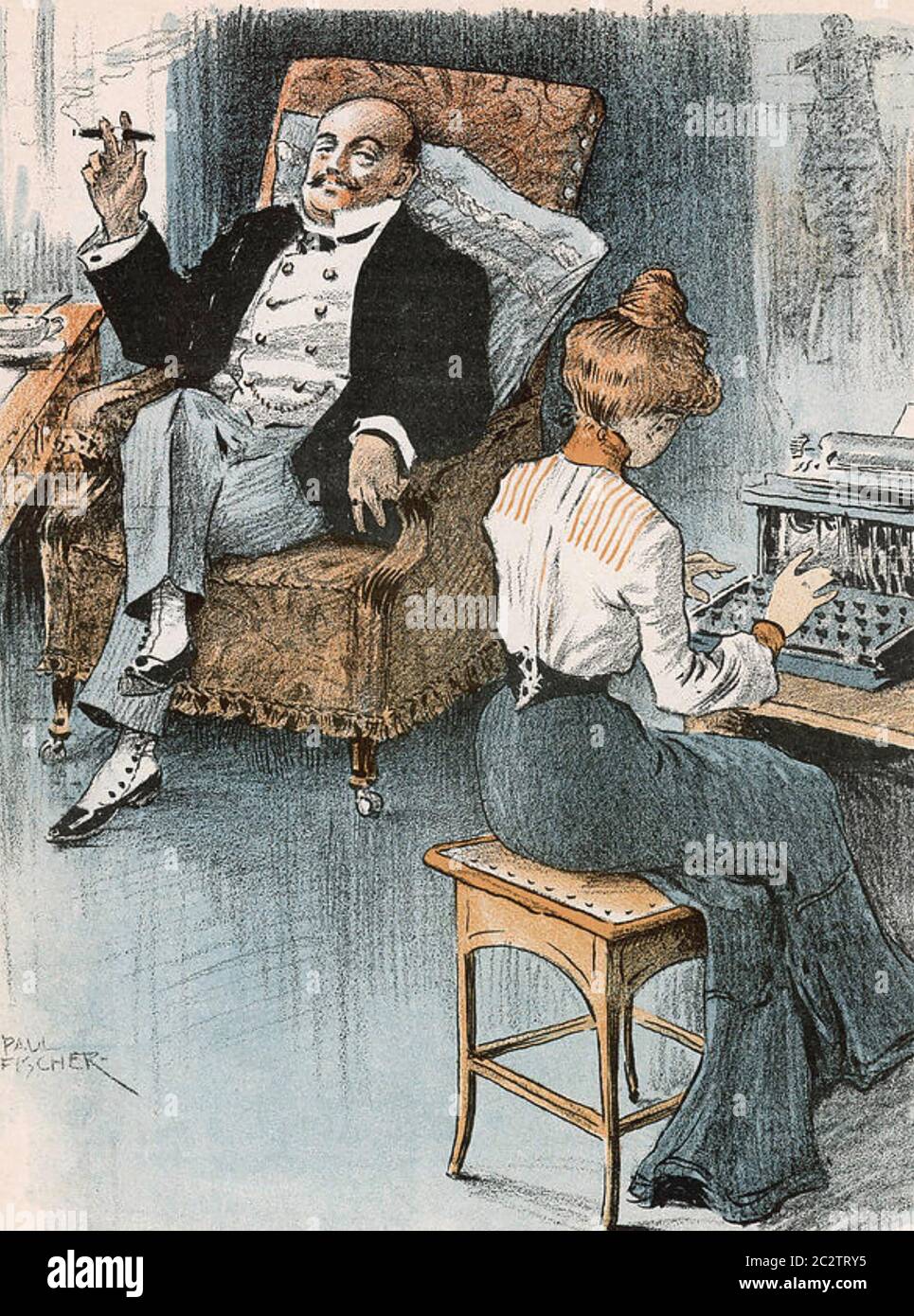 SECRETARY AND BOSS in the 1890s Stock Photo