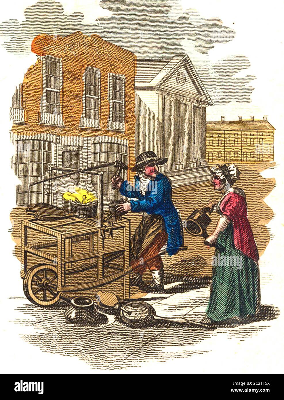 TINKER at work in an 1805 print. Stock Photo