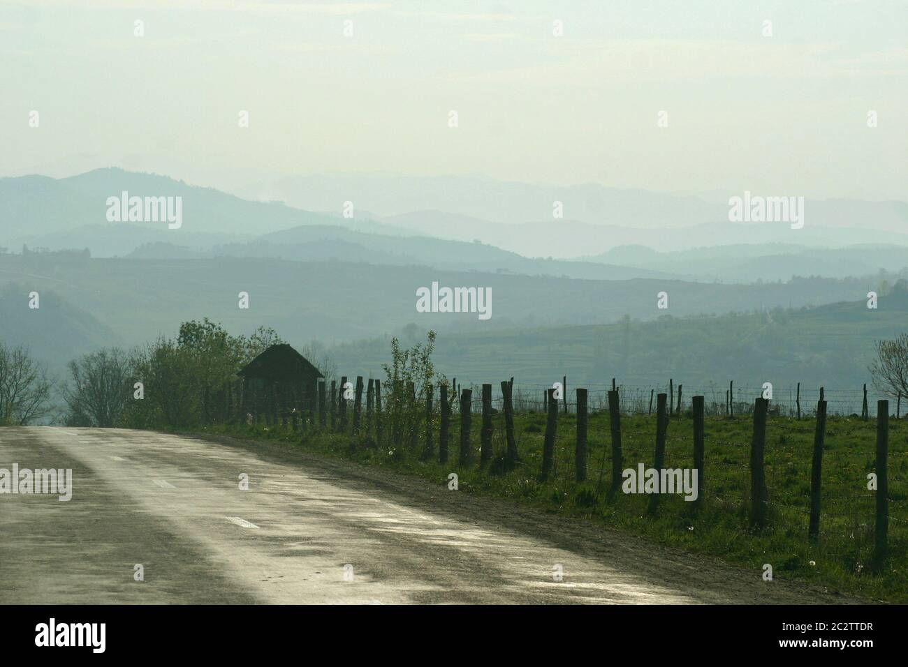 Country road in Maramures, Romania Stock Photo