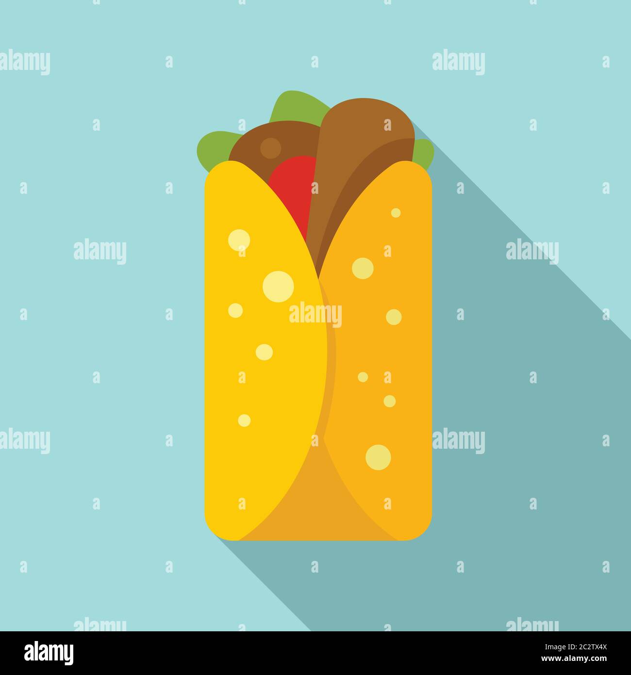 Mexican burritos icon. Flat illustration of mexican burritos vector