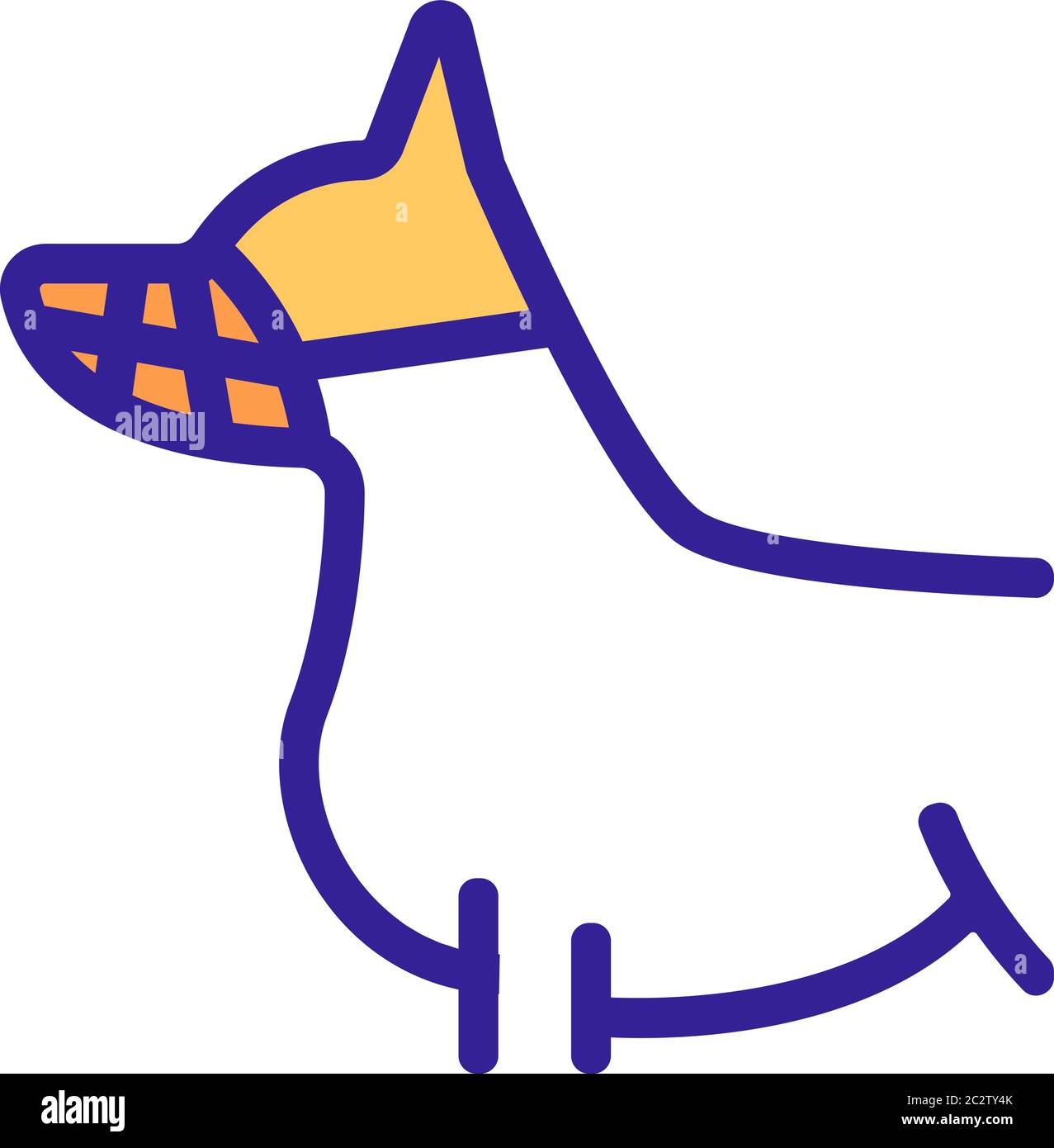 dog in muzzle icon vector outline illustration Stock Vector Image & Art ...