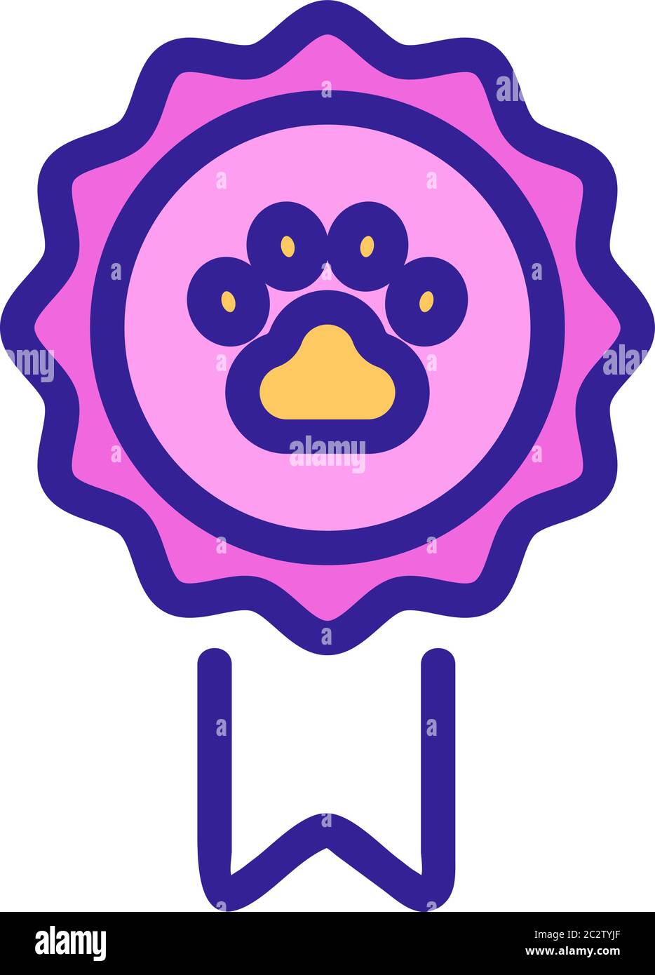 dog medal trophy icon vector outline illustration Stock Vector Image ...