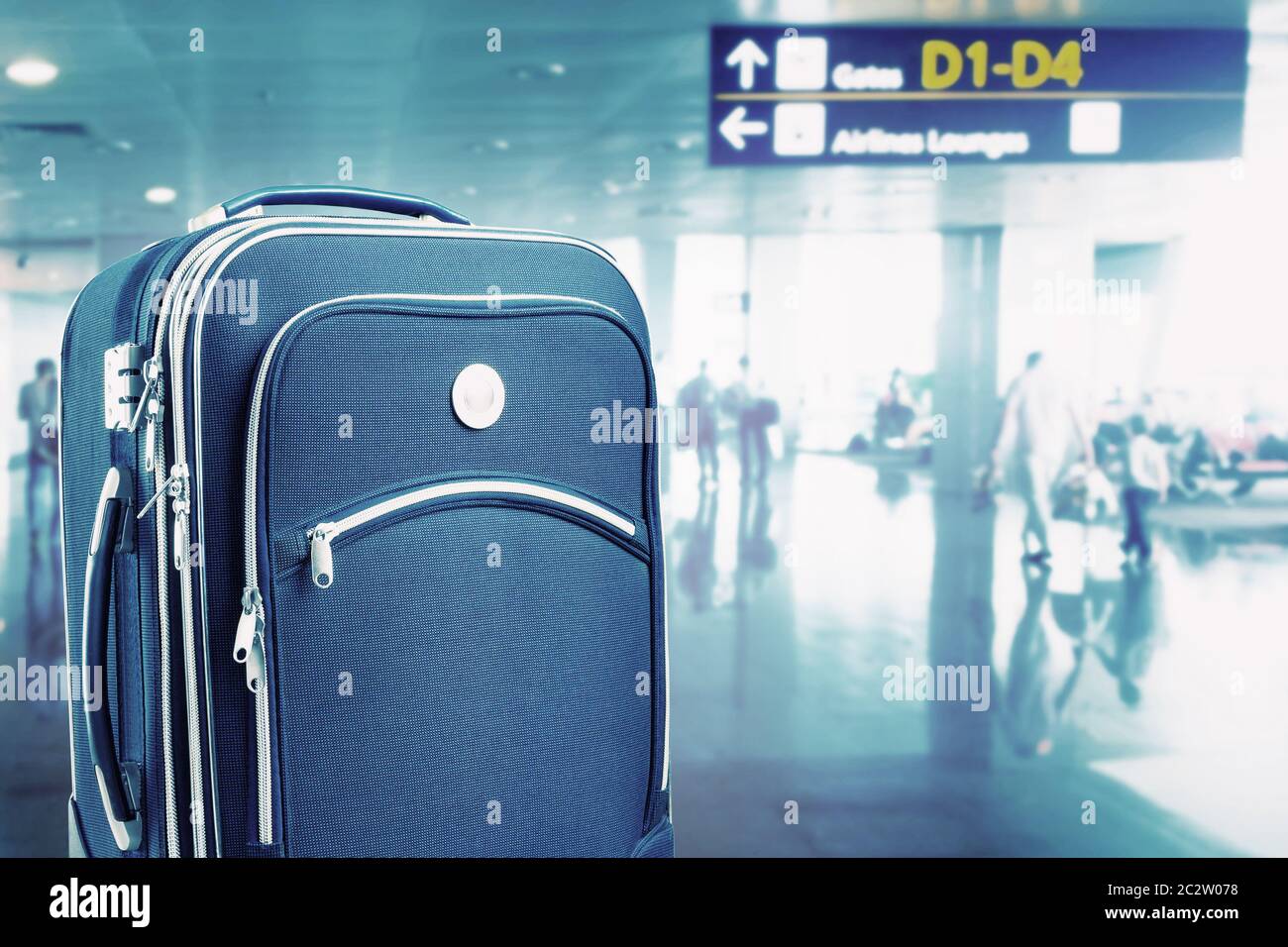 Suitcase at the airport. Toned Stock Photo Alamy