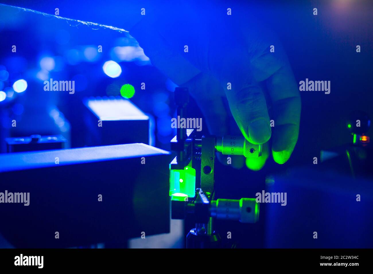 Laser beam interference experiment hires stock photography and images