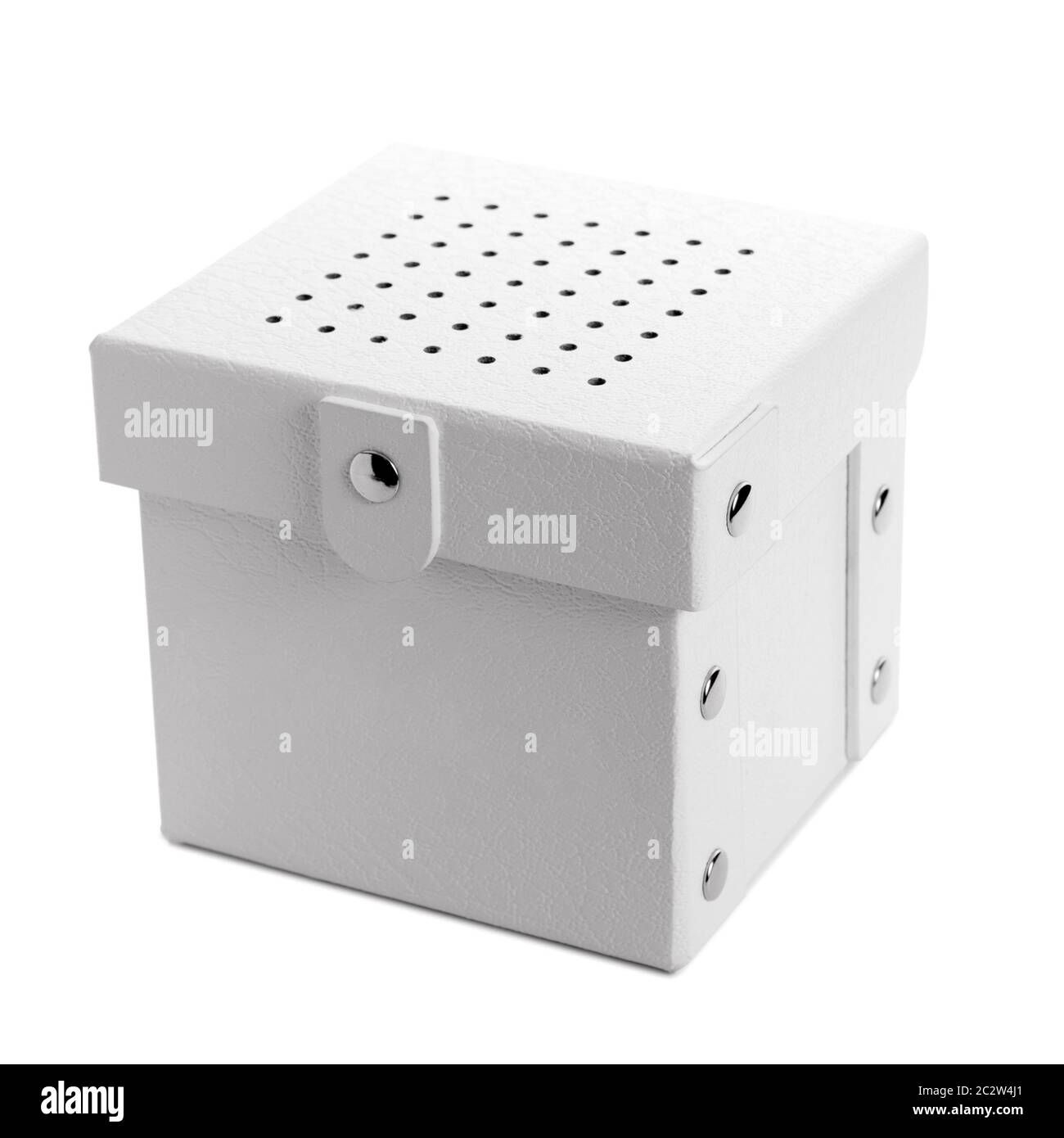 White gift box with red ribbon and bow Stock Photo - Alamy