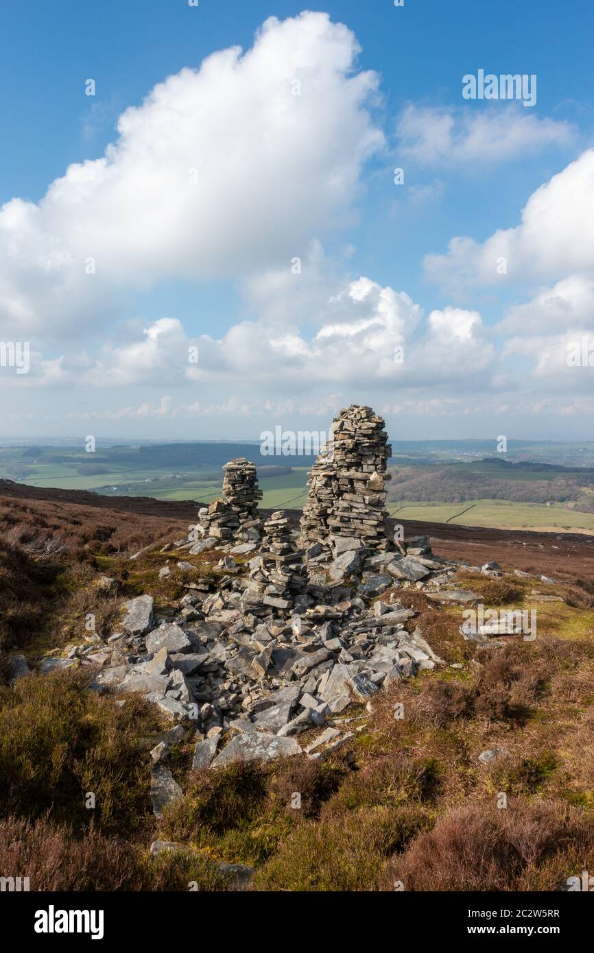 Clougha Pike is a hill in the Forest Of Bowland. It is visible from Lancaster and is a splendid viewpoint Stock Photo