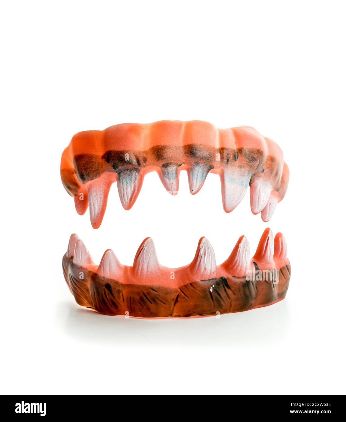Monster's ugly sharp teeth on white Stock Photo