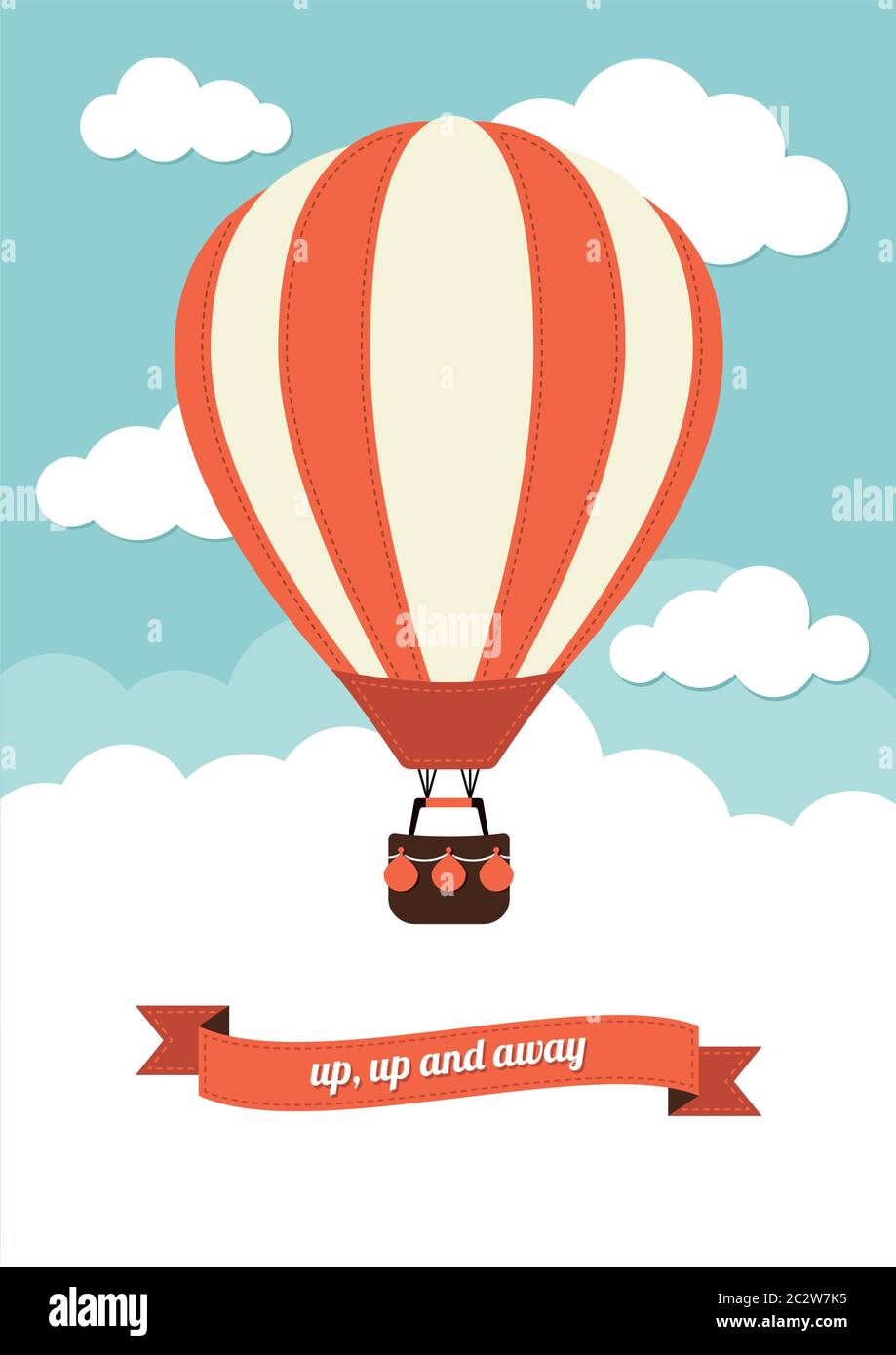 Hot air balloon in a cloudy sky Stock Vector Image & Art - Alamy