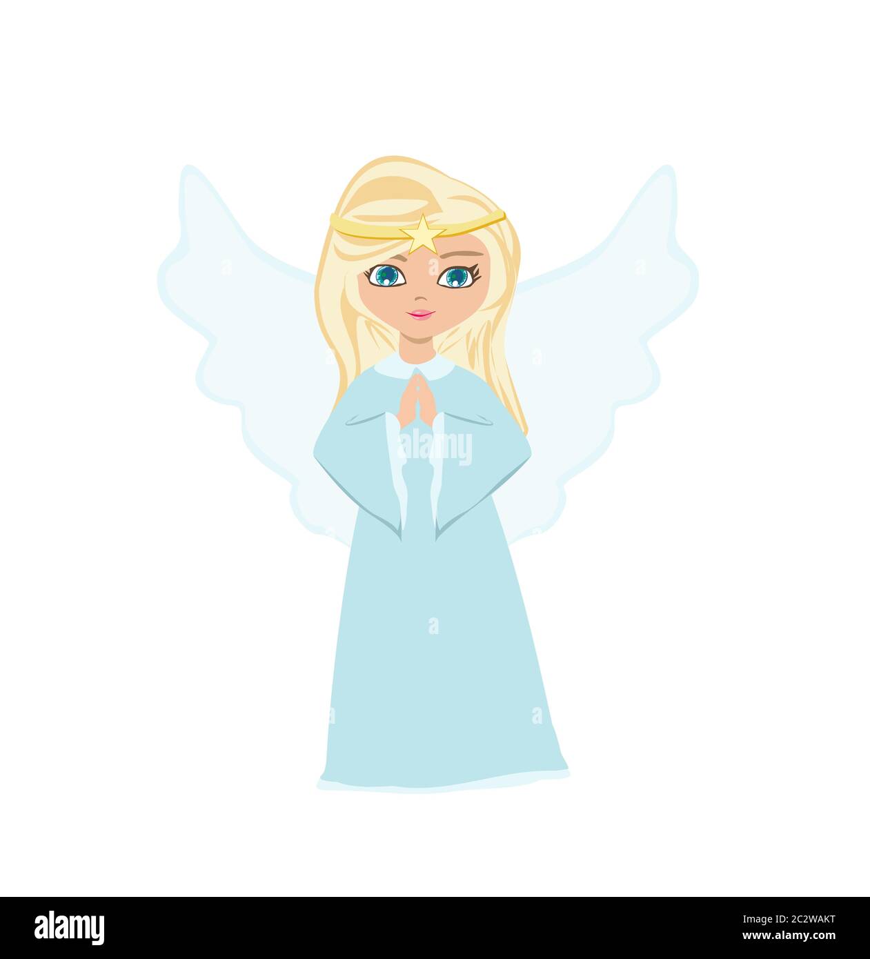 sweet little girl angel Praying, isolated illustration Stock Photo - Alamy