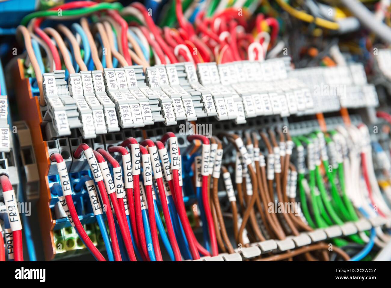Switchgear Color A lot of colored wires in switchgear cabinet Stock Photo - Alamy