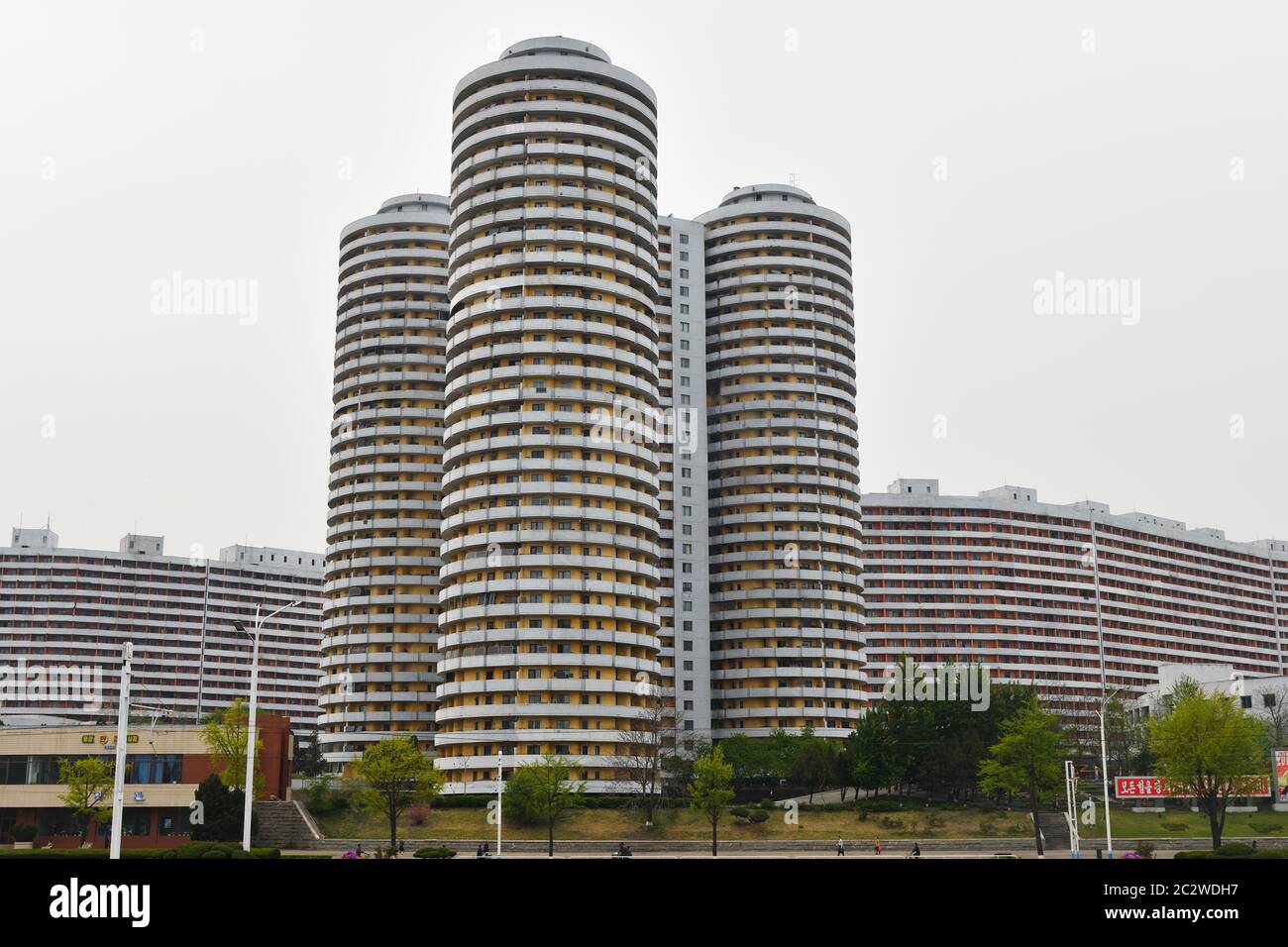 Pyongyang, North Korea - April 30, 2019: Skyscraper in the new ...