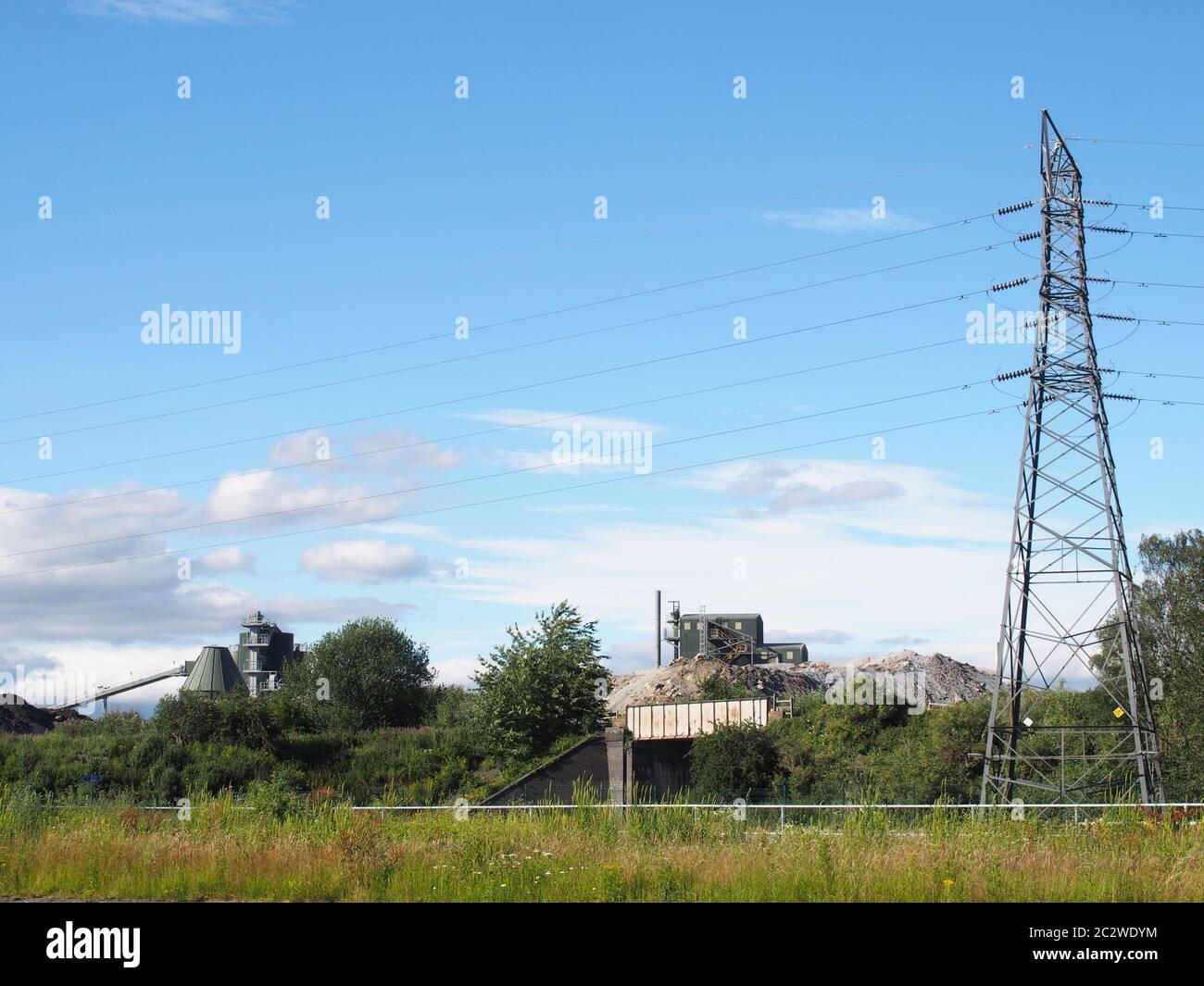 industrial area at stourton leeds at the site of a proposed new brownfield inland dock development Stock Photo