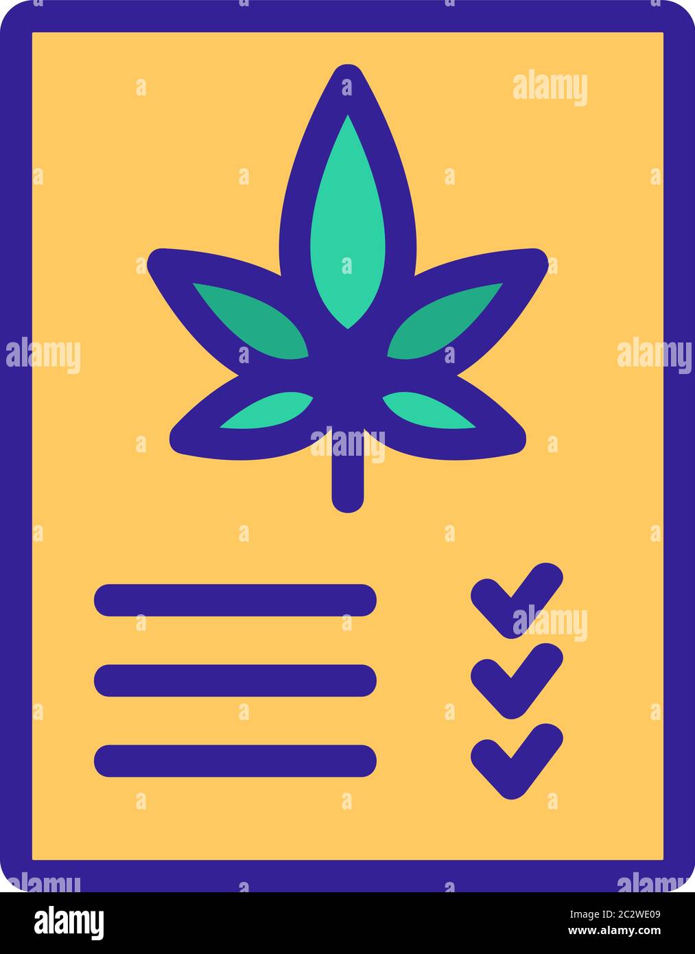 medicine receipt for smoke cannabis icon vector outline illustration ...