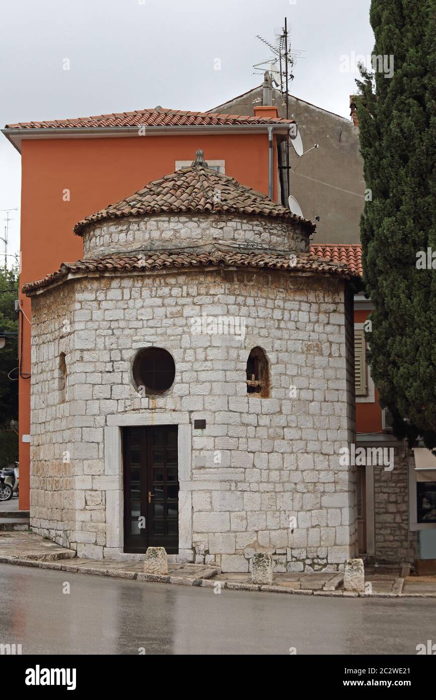 Roman Church in Rovinj Igreja Romanica Da Santissima Trindade Stock Photo