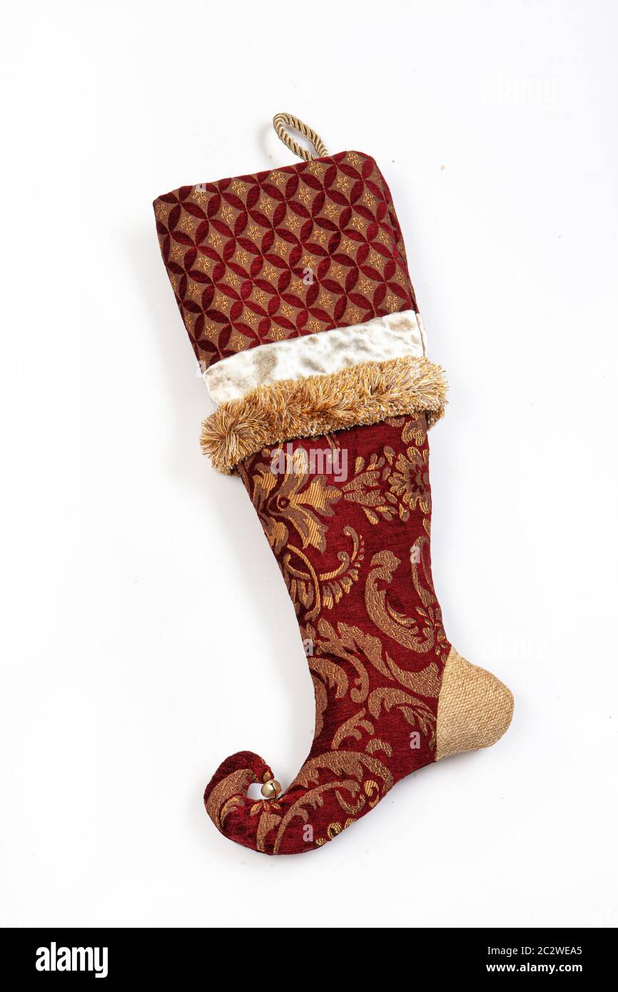 Christmas Embroidered Sock Stock Photo - Alamy