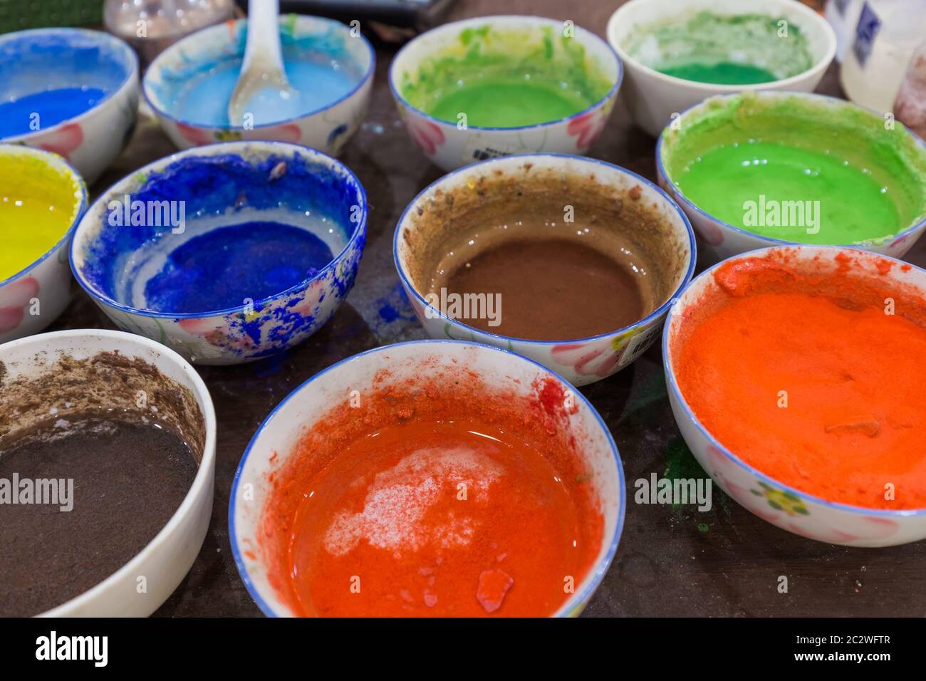 Multicolored paints Stock Photo