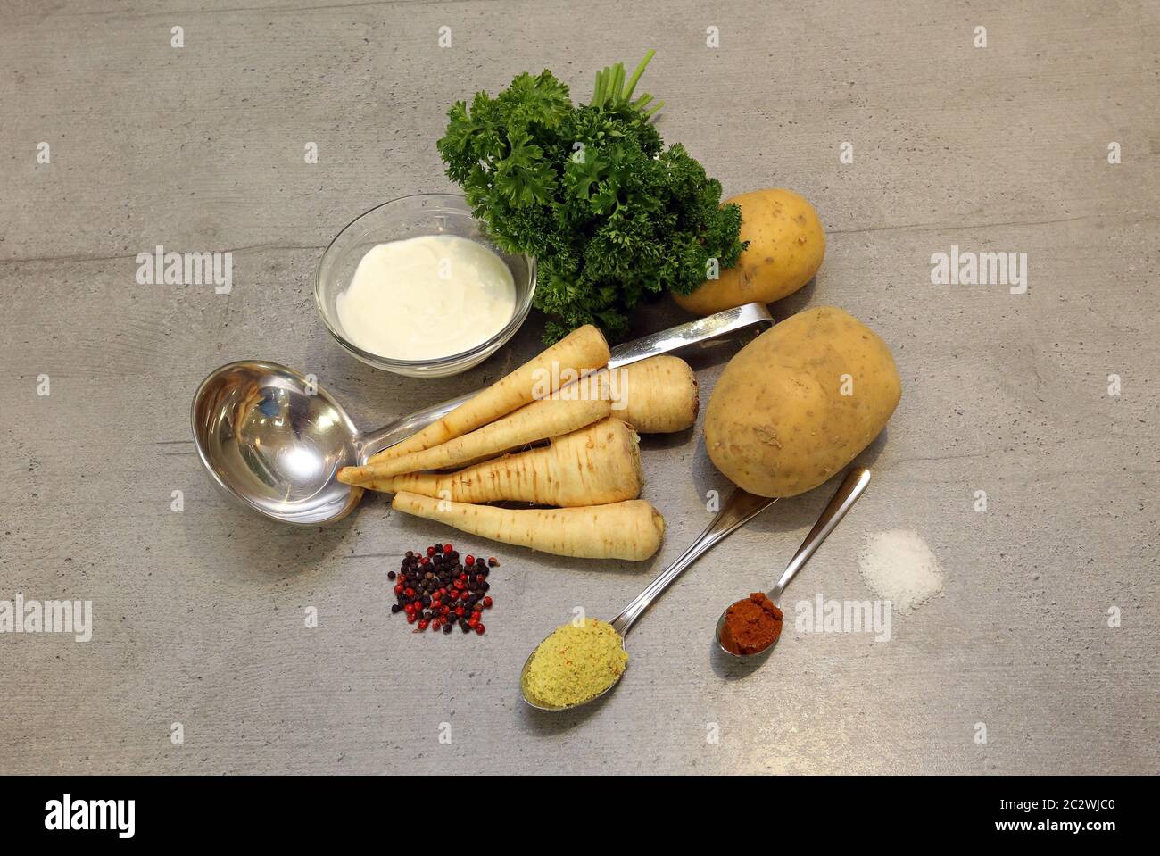 Ingredients for a soup Stock Photo Alamy