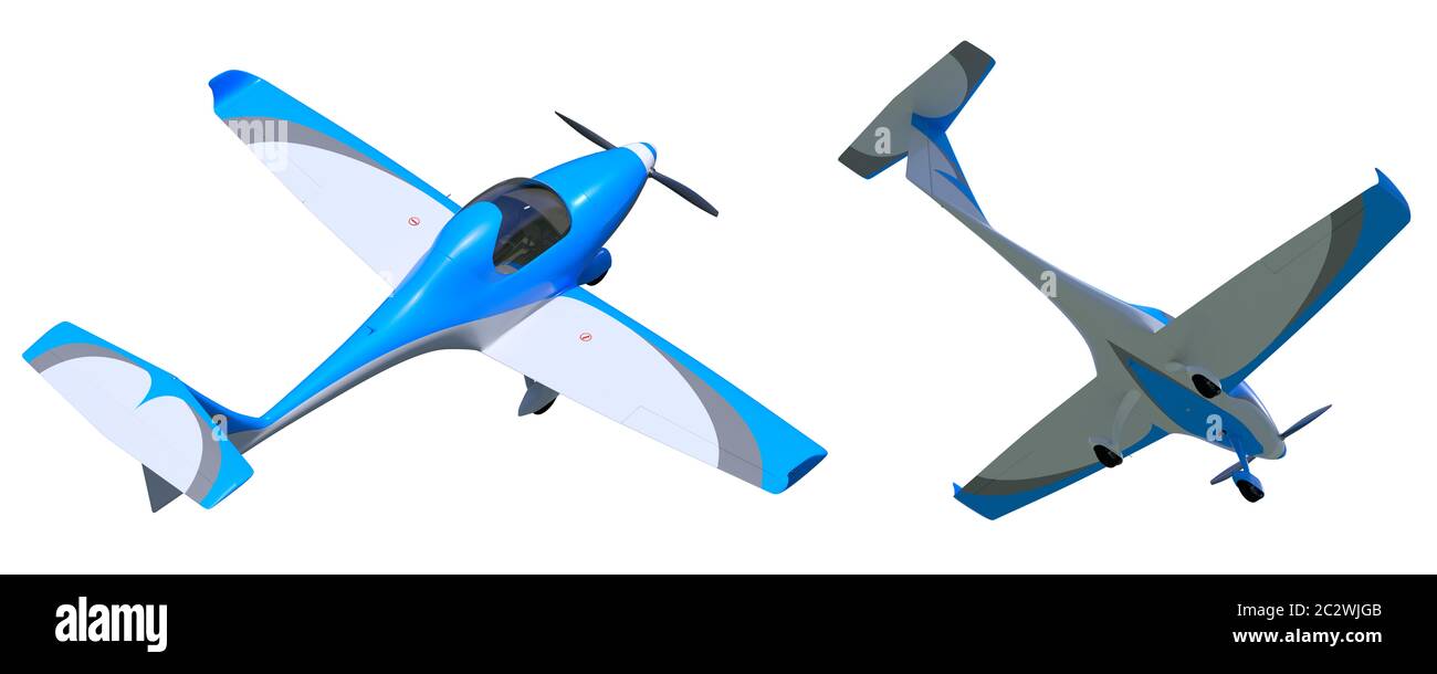 3d render of a light sport aircraft. Small general aviation plane model
