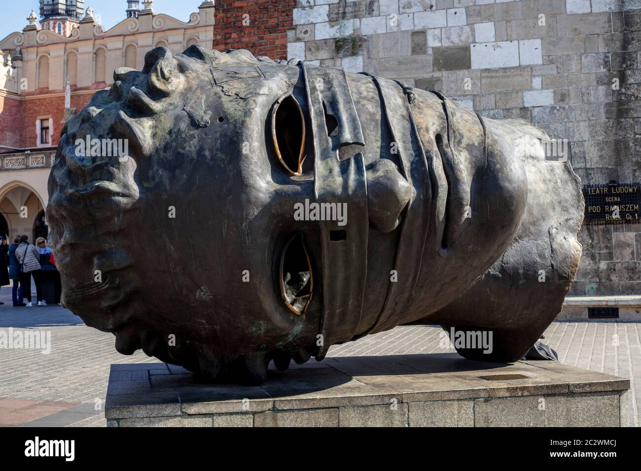'The Head'; a massive sculpture of a head in the central square of