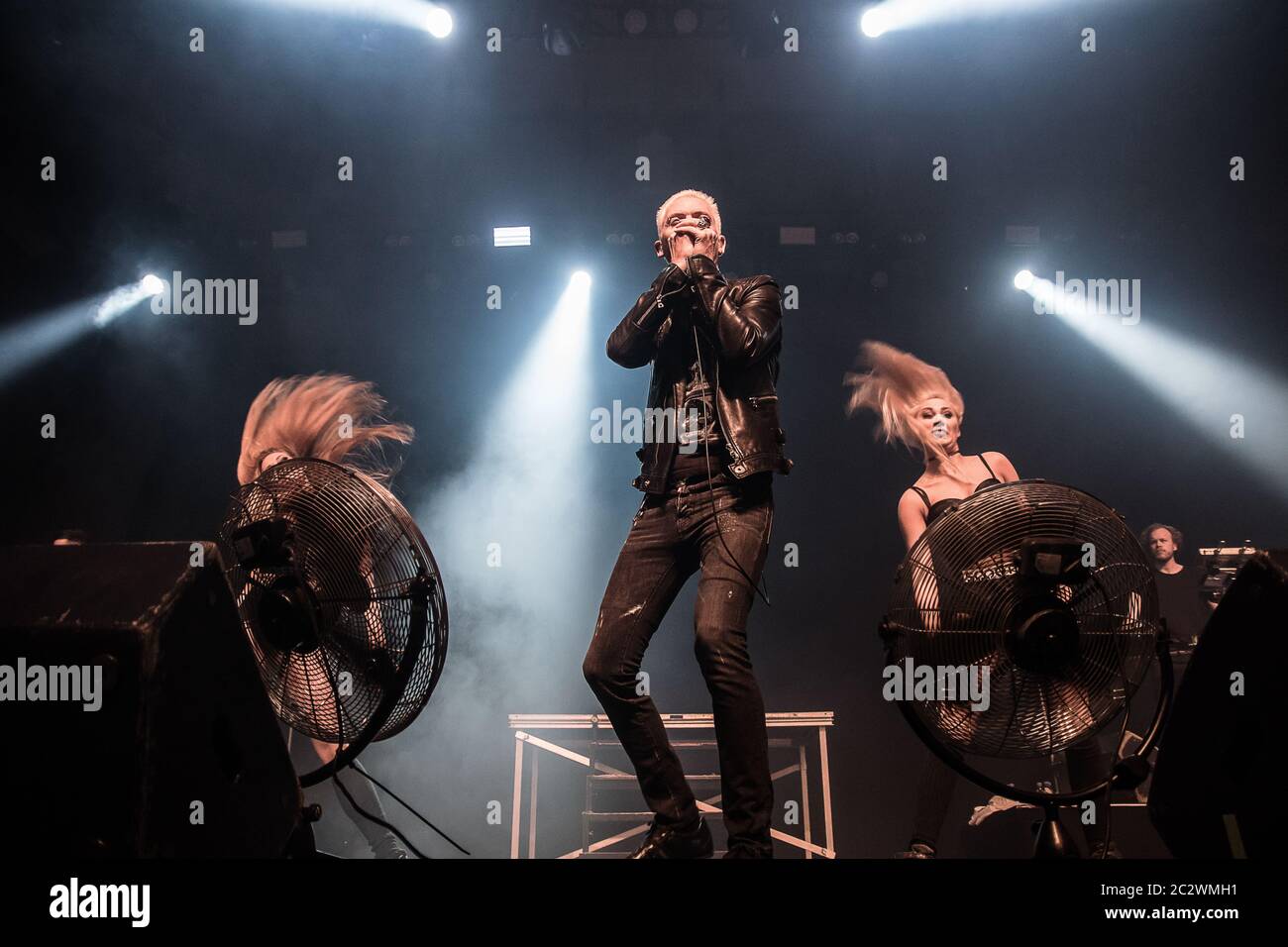 Odense, Denmark. 11th, February 2017. The German dance group Scooter  performs a live concert during the event Vi Elsker Hardcore at Odense  Idrætshal in Odense. Here vocalist H.P. Baxxter is seen live