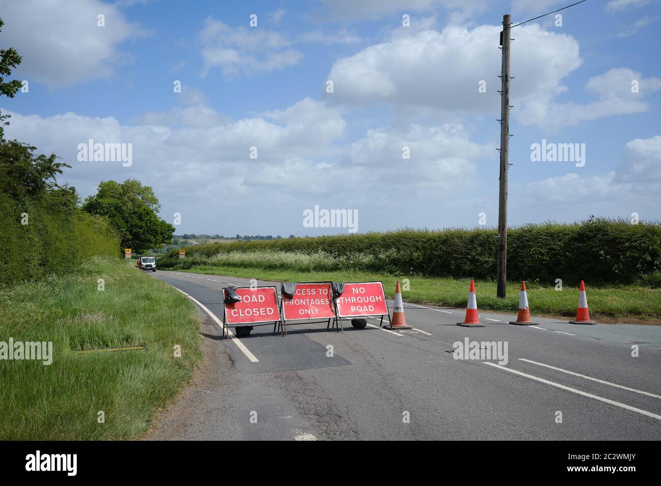 Road closure Stock Photo