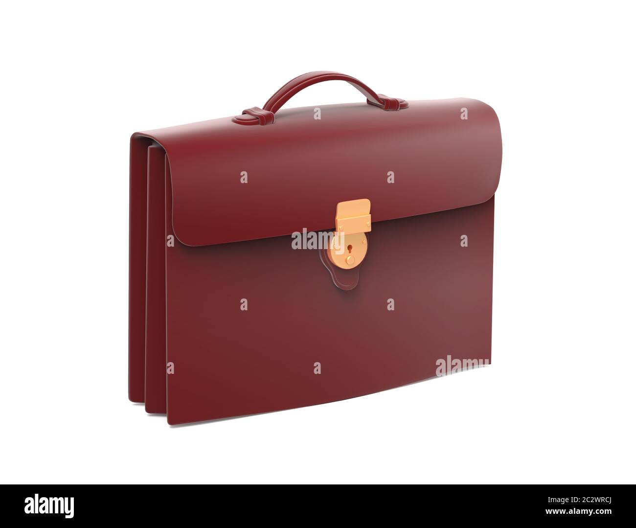 Black leather briefcase isolated on white Stock Photo