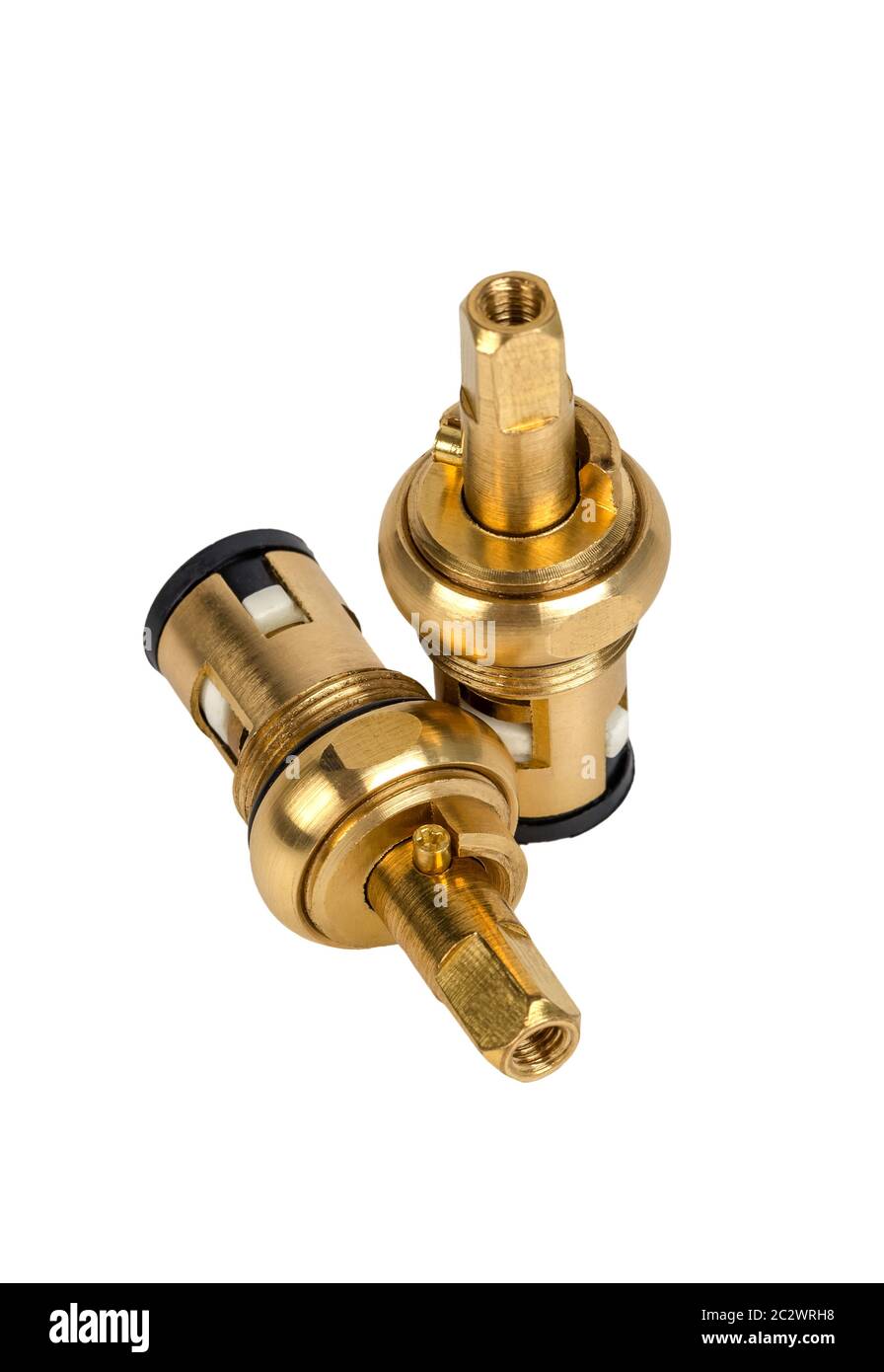 Brass faucet parts cartridge for water valve Stock Photo Alamy