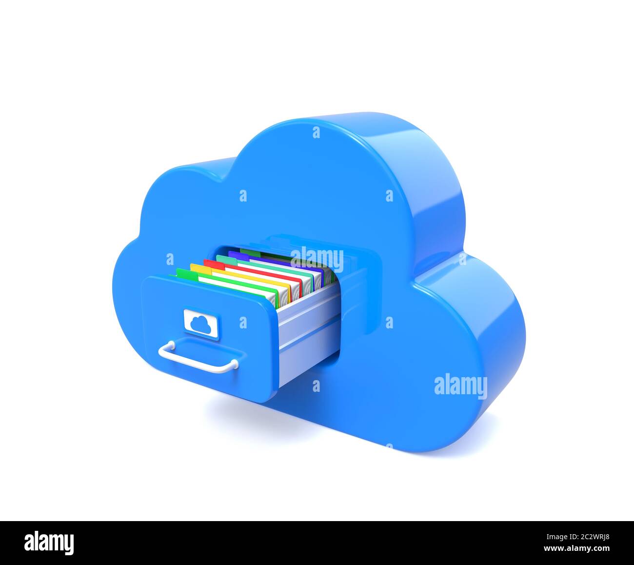 Blue cloud for files isolated on white background Stock Photo - Alamy