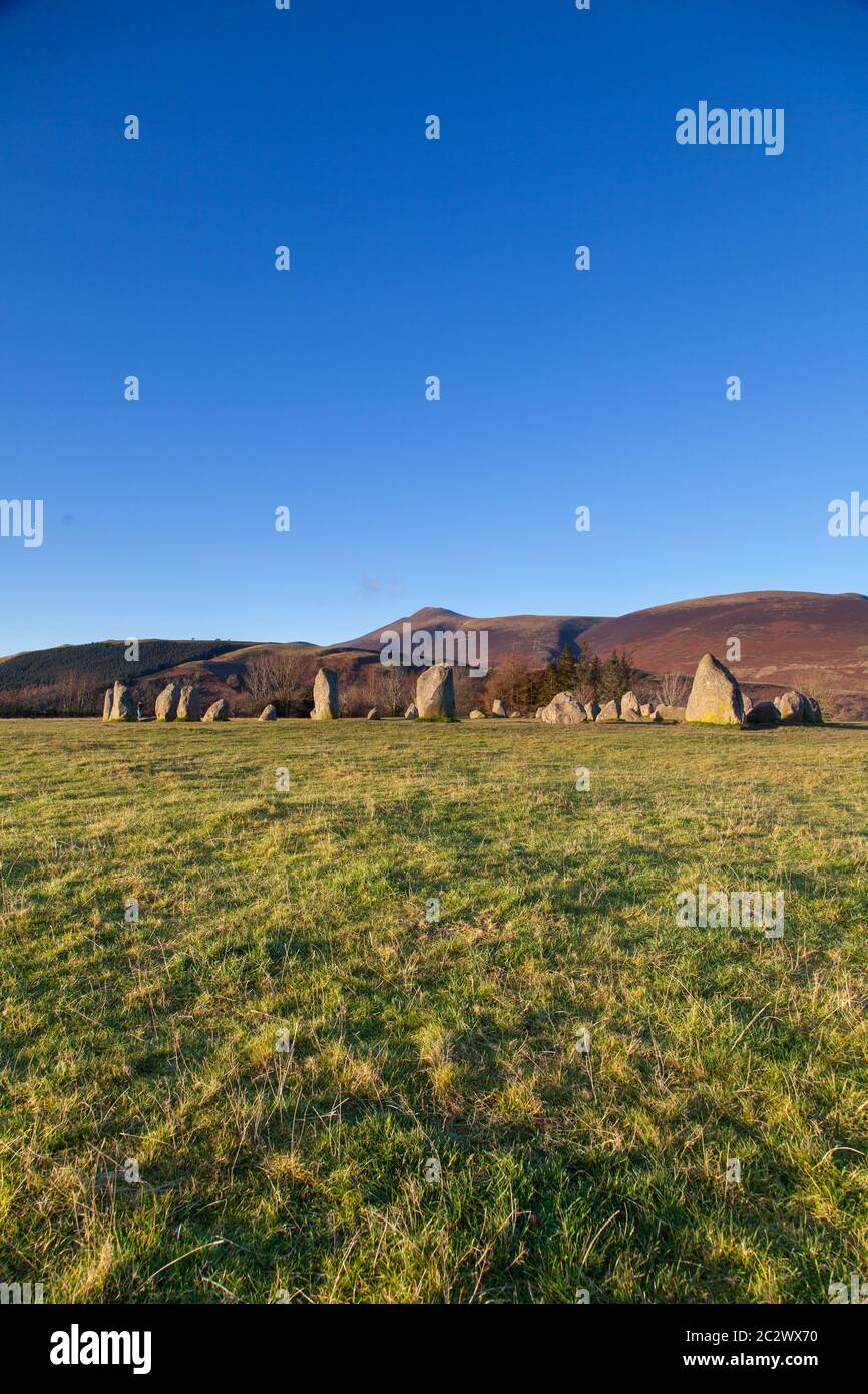 Castlerigg stone circle in the Lake District National Park, UK Stock Photo