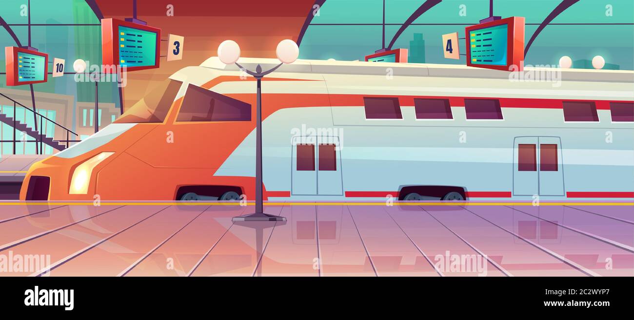 Cartoon train station hi-res stock photography and images - Alamy