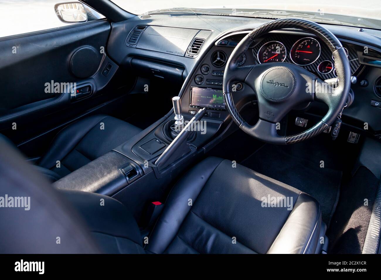 Novosibirsk, Russia - 10.19.2019: Totota Supra Japan car interior view with  carbon elements Stock Photo - Alamy