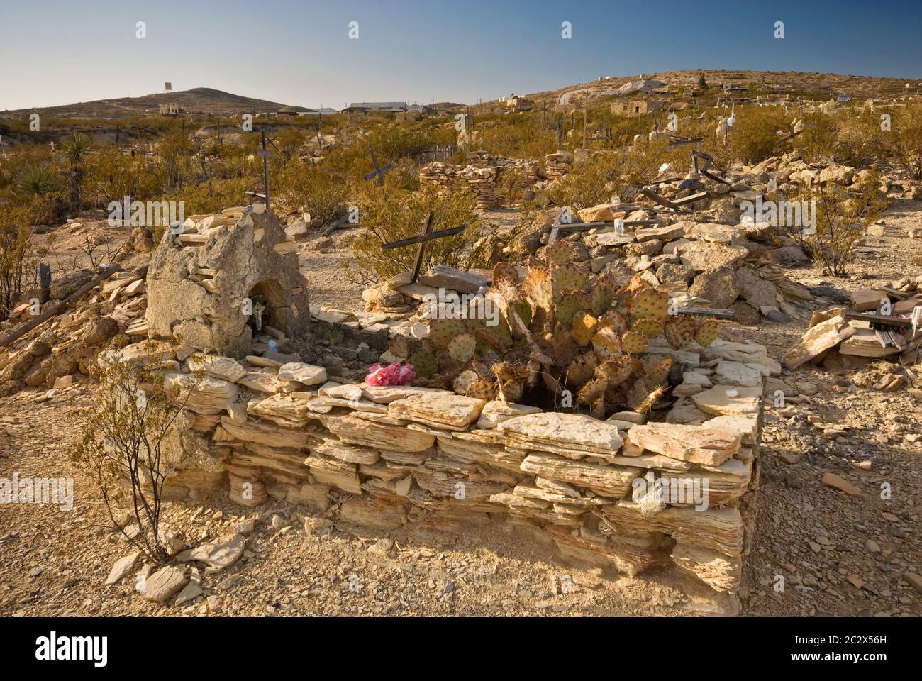 Historic cemetery in ghost town of Terlingua, Big Bend Country in ...