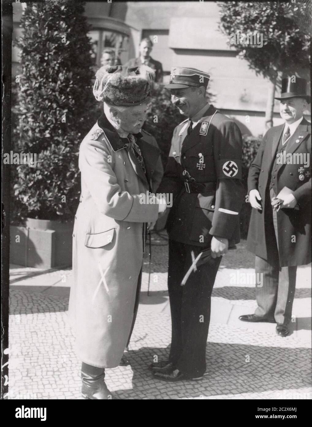 Generalfeldmarschall von Mackensen and Prince August Wilhelm von Preussen Heinrich Hoffmann Photographs 1933 Adolf Hitler's official photographer, and a Nazi politician and publisher, who was a member of Hitler's intimate circle. Stock Photo