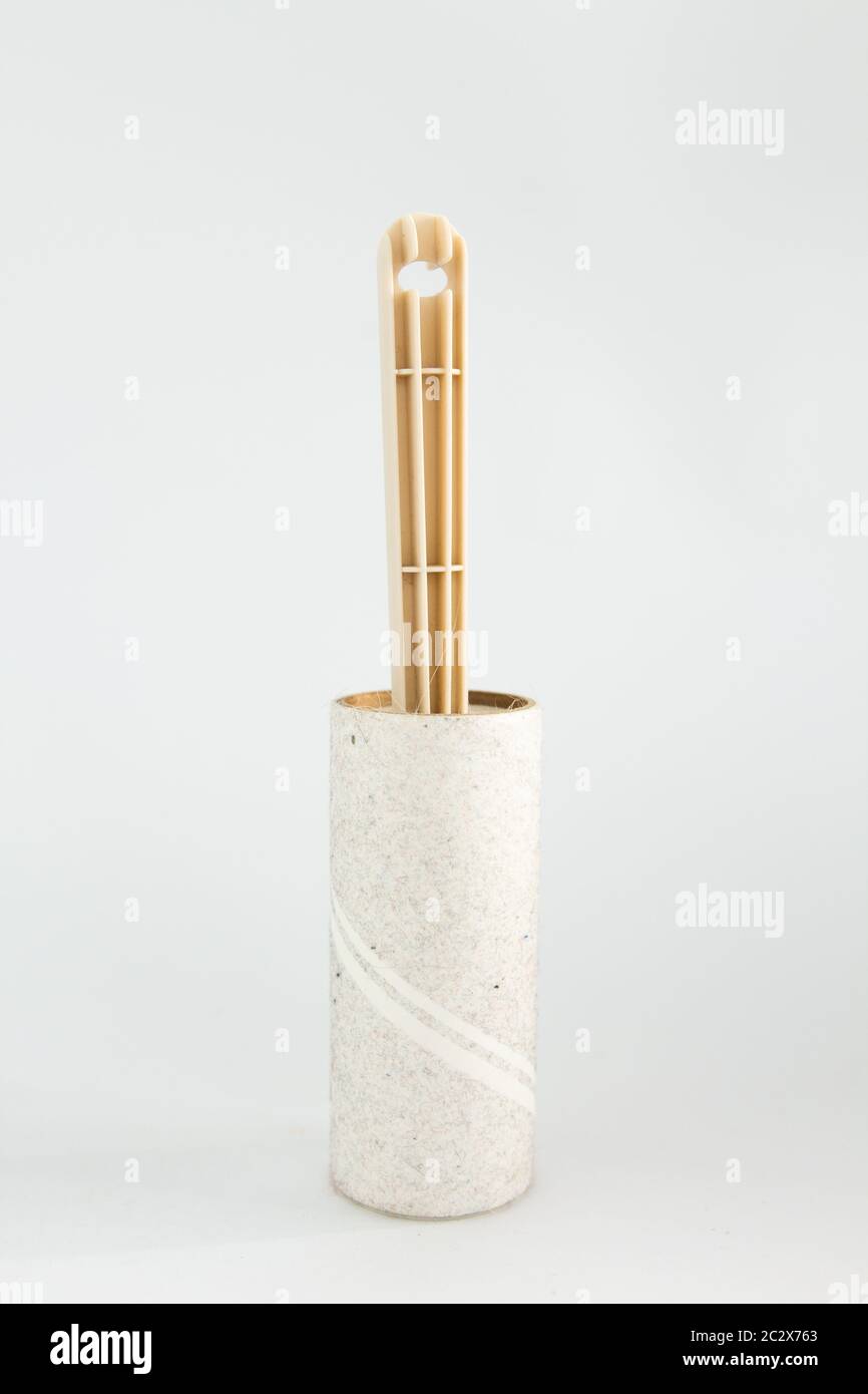 roller for cleaning clothes on white background Stock Photo